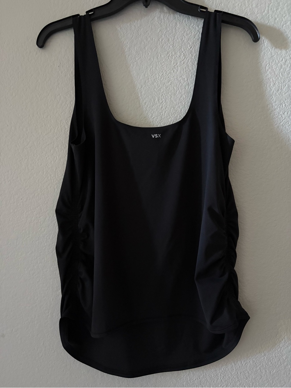 VSX Black Scoop Neck Tank with Side Ruching